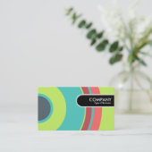 丸いエッジラベル-カラフル円04 名刺 (スタンド正面)