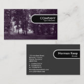 丸いエッジラベル – 森（紫の色調） 名刺 (正面/裏面)