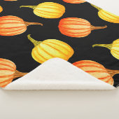 丸いオレンジと黄色のカボチャ。シームレスな水冷 シェルパブランケット (3/4)