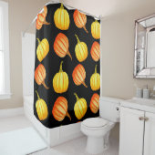 丸いオレンジと黄色のカボチャ。シームレスな水冷 シャワーカーテン (インサイチュ)