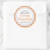 丸いオレンジ色のマーマレードのジャム瓶の食品ラベル ラウンドシール (バッグ)