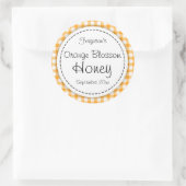 丸いオレンジ色の花蜜オレンジ色の瓶トップラベル ラウンドシール (バッグ)