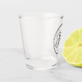 丸いカーリースクリプトモノグラム ショットグラス (左)