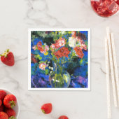 丸いガラスの花瓶のカーネーション スタンダードカクテルナプキン (インサイチュ)