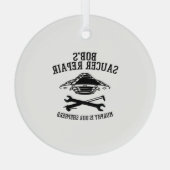 丸いガラスオーナメント/ BSRブラックロゴガラス飾り ガラスオーナメント (裏面)