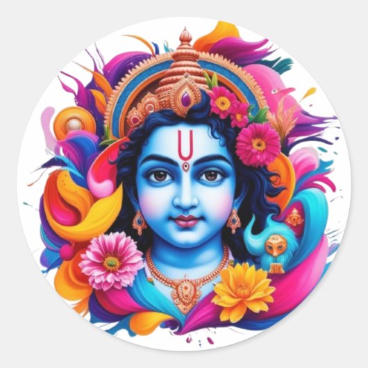 丸いクラシカルステッカー ラウンドシール (正面)