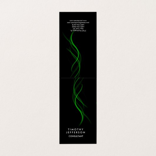 丸いコーナーの黒い緑のエレガント曲線 名刺 (外部フラット)