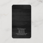 丸いコーナーグレーの木の背景エレガント 名刺 (裏面)