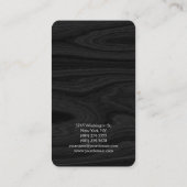 丸いコーナーグレーの木の背景エレガント 名刺 (裏面)