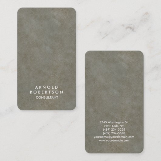 丸いコーナーグレーエレガントストーン 名刺 (正面/裏面)