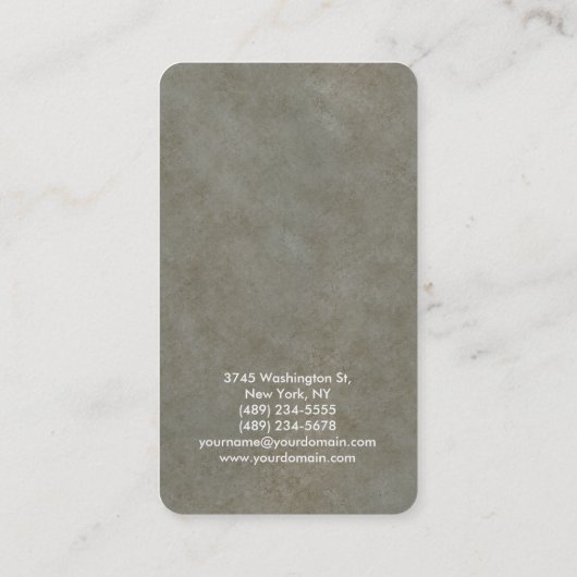 丸いコーナーグレーエレガントストーン 名刺 (裏面)