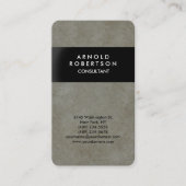 丸いコーナーグレーストーンウォールブラックエレガント 名刺 (正面)