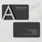 丸いコーナーグレーモノグラム名刺 名刺 (正面/裏面)