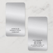 丸いコーナーシルバーグレイエレガント 名刺 (正面/裏面)