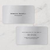 丸いコーナーシルバーグレユニークーモダン 名刺 (正面/裏面)