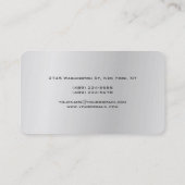 丸いコーナーシルバーグレユニークーモダン 名刺 (裏面)