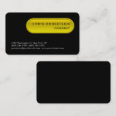 丸いコーナーパターン黒い黄色の名刺 名刺 (正面/裏面)