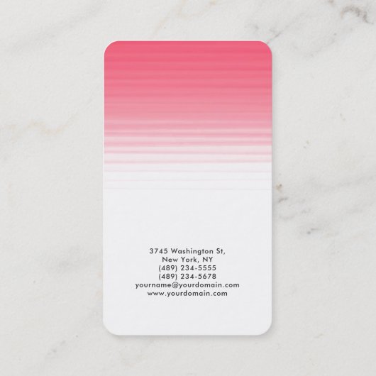 丸いコーナーピンク白エレガントフェミニン 名刺 (裏面)