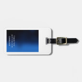 丸いコーナーブルー白エレガントモダン ラゲッジタグ (正面横)