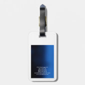 丸いコーナーブルー白エレガントモダン ラゲッジタグ (裏面縦)