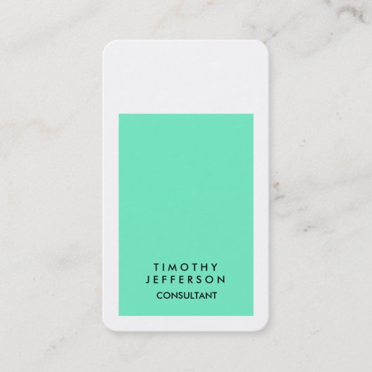 丸いコーナーブルー白エレガントモダン 名刺 (正面)