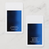 丸いコーナーブルー白エレガントモダン 名刺 (正面/裏面)