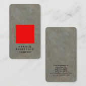 丸いコーナー赤灰色の石壁エレガント 名刺 (正面/裏面)
