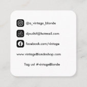 丸いコーナー、ロゴカード、ソーシャルメディアカード スクエア名刺 (正面)