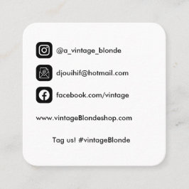 丸いコーナー、ロゴカード、ソーシャルメディアカード スクエア名刺