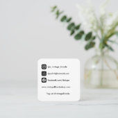 丸いコーナー、ロゴカード、ソーシャルメディアカード スクエア名刺 (スタンド正面)