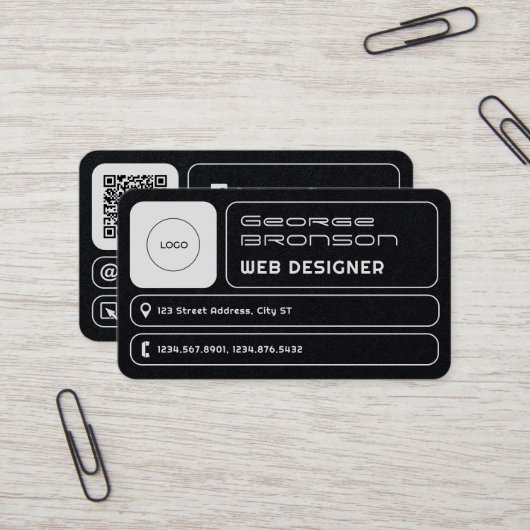 丸いジオメトリックフィーモダンルド 名刺 (正面/裏面インサイチュ)