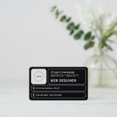 丸いジオメトリックフィーモダンルド 名刺 (スタンド正面)