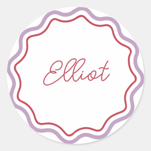 丸いステッカーのパーソナライズされた波形 ラウンドシール (正面)