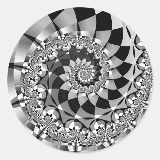 丸いステッカー「うさぎの穴を下りろ」 ラウンドシール (正面)