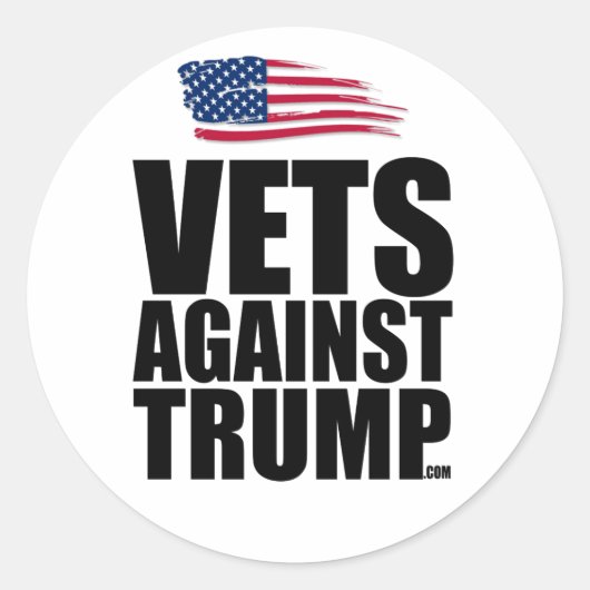 丸いステッカー – トランプに対するベット ラウンドシール (正面)