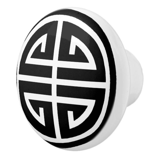 丸いセラミックドアノブの白黒記中国の号 セラミックノブ (右)