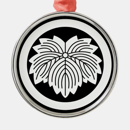 丸いツタの尖った葉 メタルオーナメント (正面)