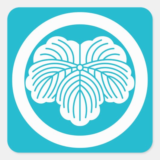 丸いツタの葉 スクエアシール (正面)