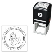 丸いティーカップの住所がついたかわいい小さな龍 セルフインキングスタンプ (インサイチュ)