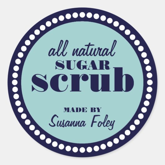 丸いドットフレーム砂糖スクラブラベルテンプレート ラウンドシール (正面)