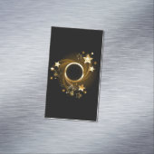 丸いバナー(金ゴールド星付き黒) マグネット名刺 (インサイチュ)