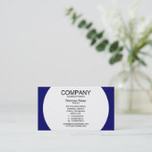 丸いパネル – 白（濃い青） 000066 名刺 (スタンド正面)