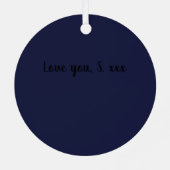 丸いパレアキウイバードクリスマスデコレーション メタルオーナメント (裏面)