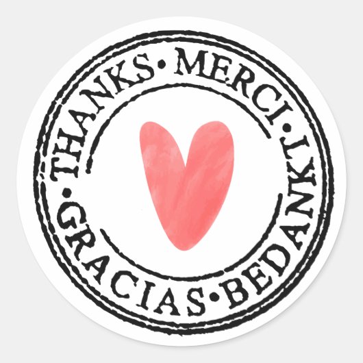 丸いビジネスステッカー、感謝のメッセージ ラウンドシール (正面)