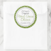 丸いピットグリーンオリーブのジャムjar食品ラベル ラウンドシール (バッグ)