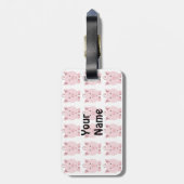 丸いピンクのピグパターン ラゲッジタグ (裏面縦)