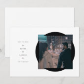 丸いフレームのSave the Dateカード 招待状 (正面/裏面)