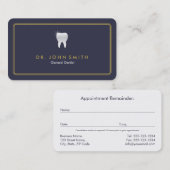 丸いフレーム王室のブルーティース歯科アポイントメント 予約カード (正面/裏面)