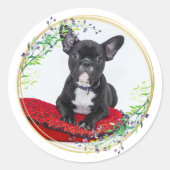 丸いフローラリース ラウンドシール (正面)