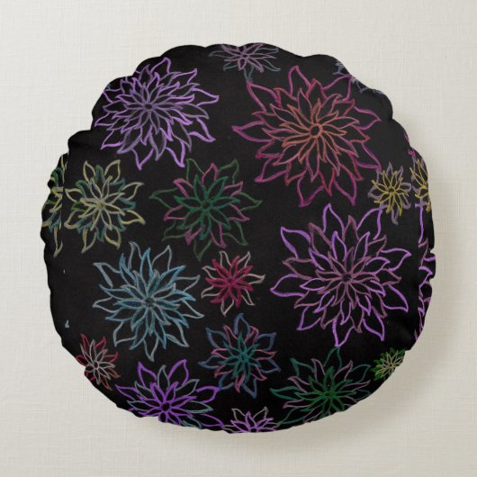 丸いフワフワの枕の上に天空。 ラウンドクッション (正面)